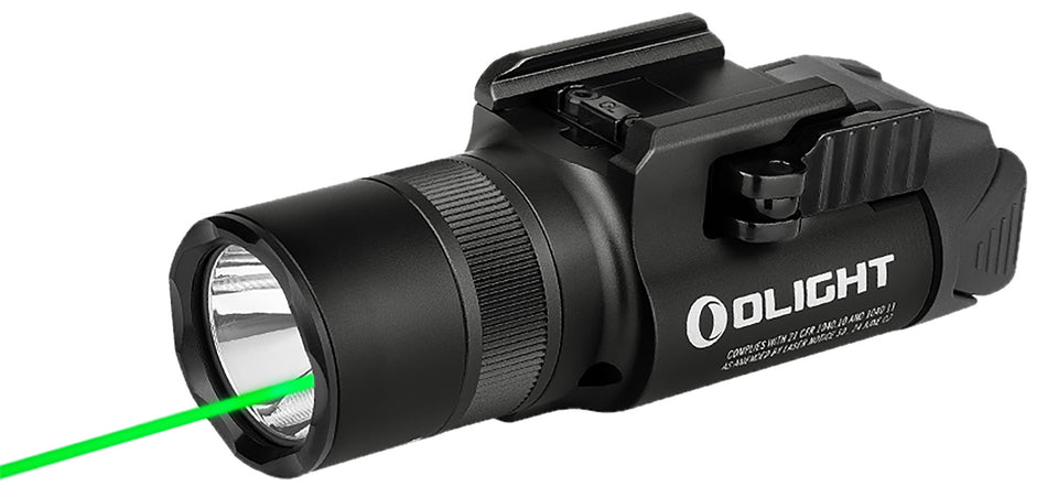 Olight BALDRPRORBK Baldr Pro R Black 1350 Lumen Rail Mount Light Green Laser Combo