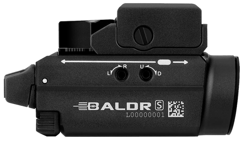 Olight BALDRSBLBK Baldr S BL Black 100/300/800 Lumens White LED with Blue Laser Rail Mount