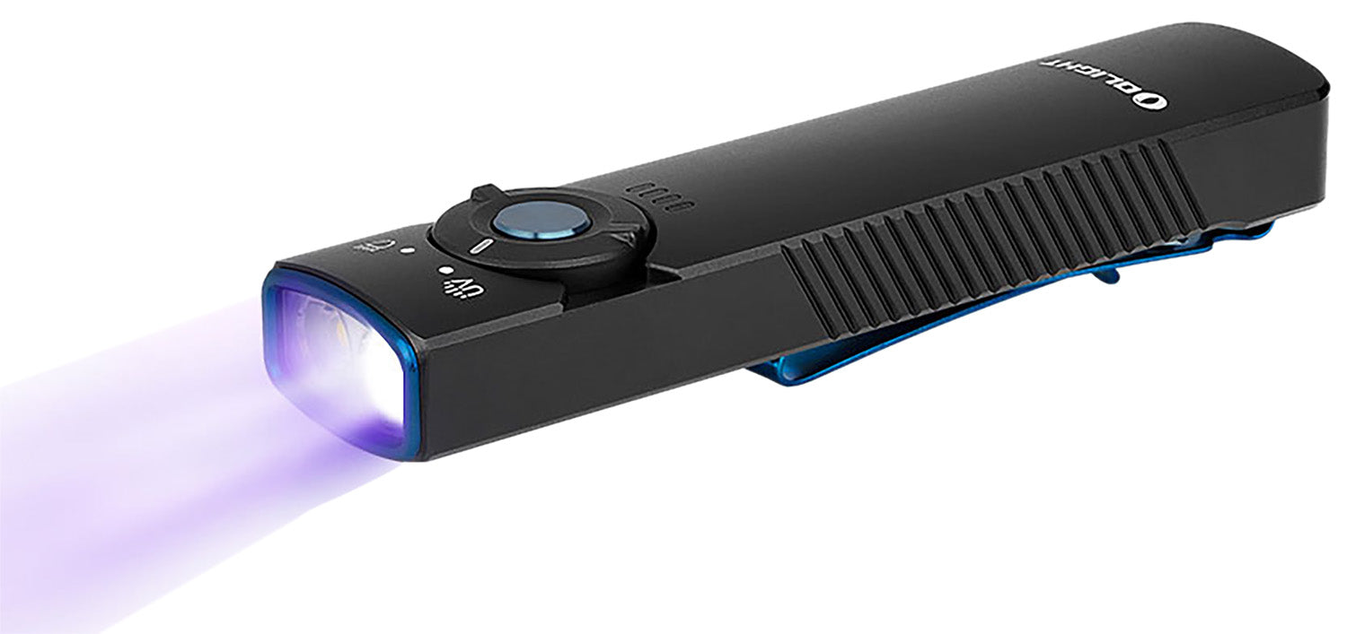 Olight ARKFELDUVBKCW Arkfeld UV Black 1/15/60/300/1000 Lumen LED and UV Pocket Flashlight
