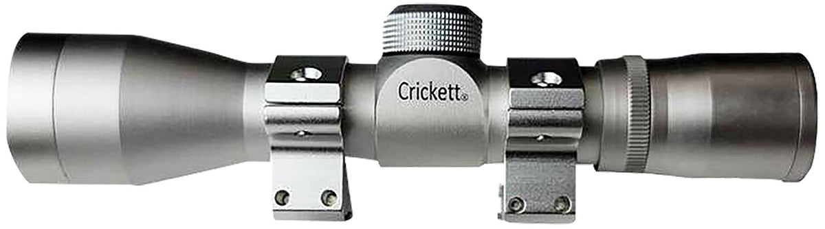 Crickett Compact Silver Rifle Scope 4x32mm with Mounting Rings