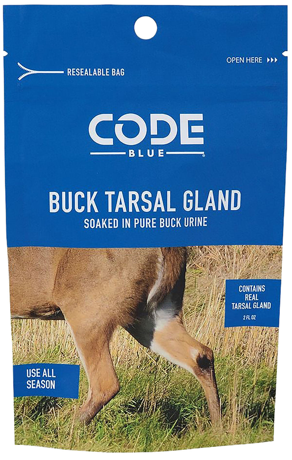 Code Blue Buck Tarsal Gland Hunting Scent Attractant with Zip Tie Resealable Bag