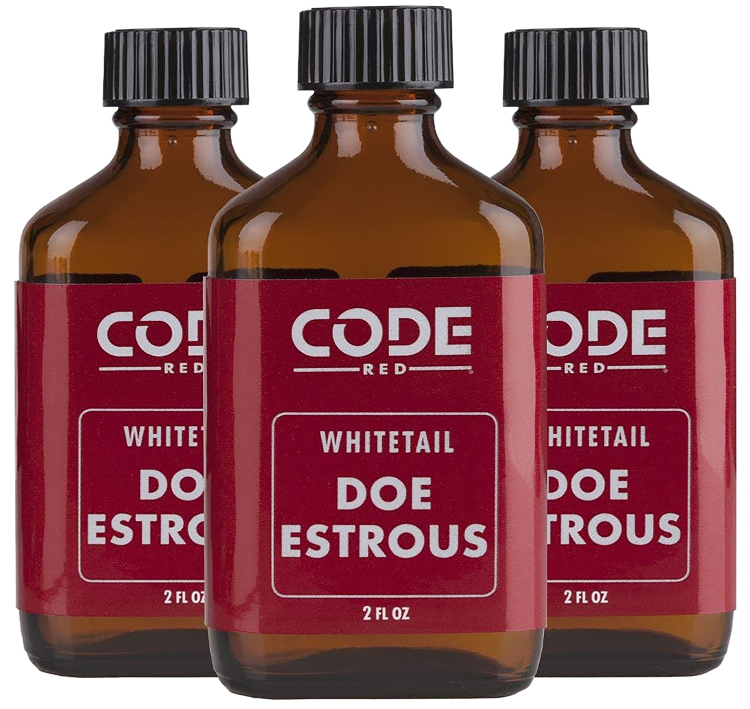 Code Blue Code Red Doe Estrous 2 oz Liquid Scent Attractant 3 Pack for Deer Hunting