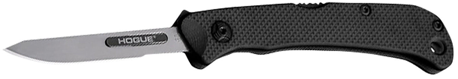 Hogue 35836 Expel Folding Scalpel 2.50" Plain Satin Blade, High Carbon Steel, Black Textured G10 Scales/SS Handle