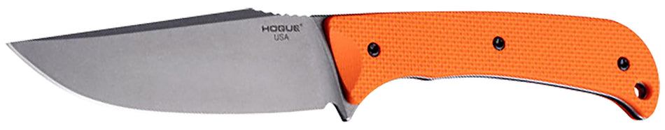 Hogue 35850 Extrak XL Fixed Blade 3.90" Clip Point, Stone Tumbled CPM M4 Tool Steel, Blaze Orange Textured G10 Scales