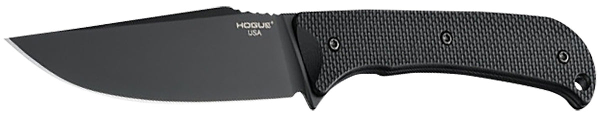 Hogue 35854 Extrak XL Fixed Blade 3.90" Clip Point, Black Cerakote CPM M4 Tool Steel, Black Textured G10 Scales