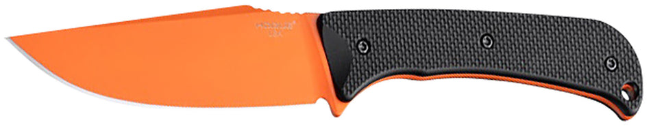 Hogue 35859 Extrak XL Fixed Blade 3.90" Clip Point, Blaze Orange Cerakote CPM M4 Tool Steel, Black Textured G10 Scales