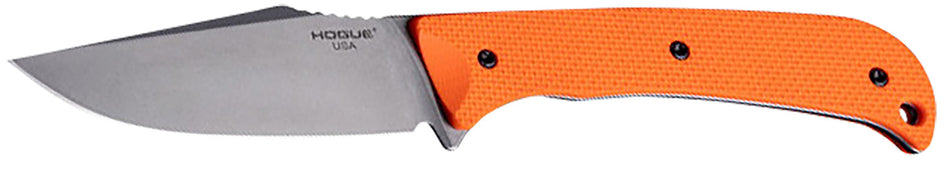 Hogue 35860 Extrak Fixed Blade 3.30" Clip Point, Stone Tumbled CPM M4 Tool Steel, Blaze Orange Textured G10 Scales