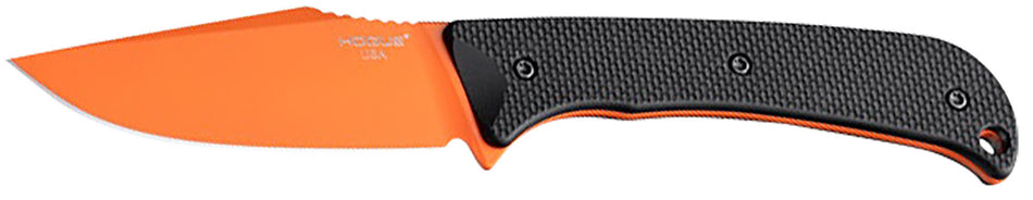 Hogue 35864 Extrak Fixed Blade 3.30" Clip Point, Blaze Orange Cerakote CPM M4 Tool Steel, Black Textured G10 Scales