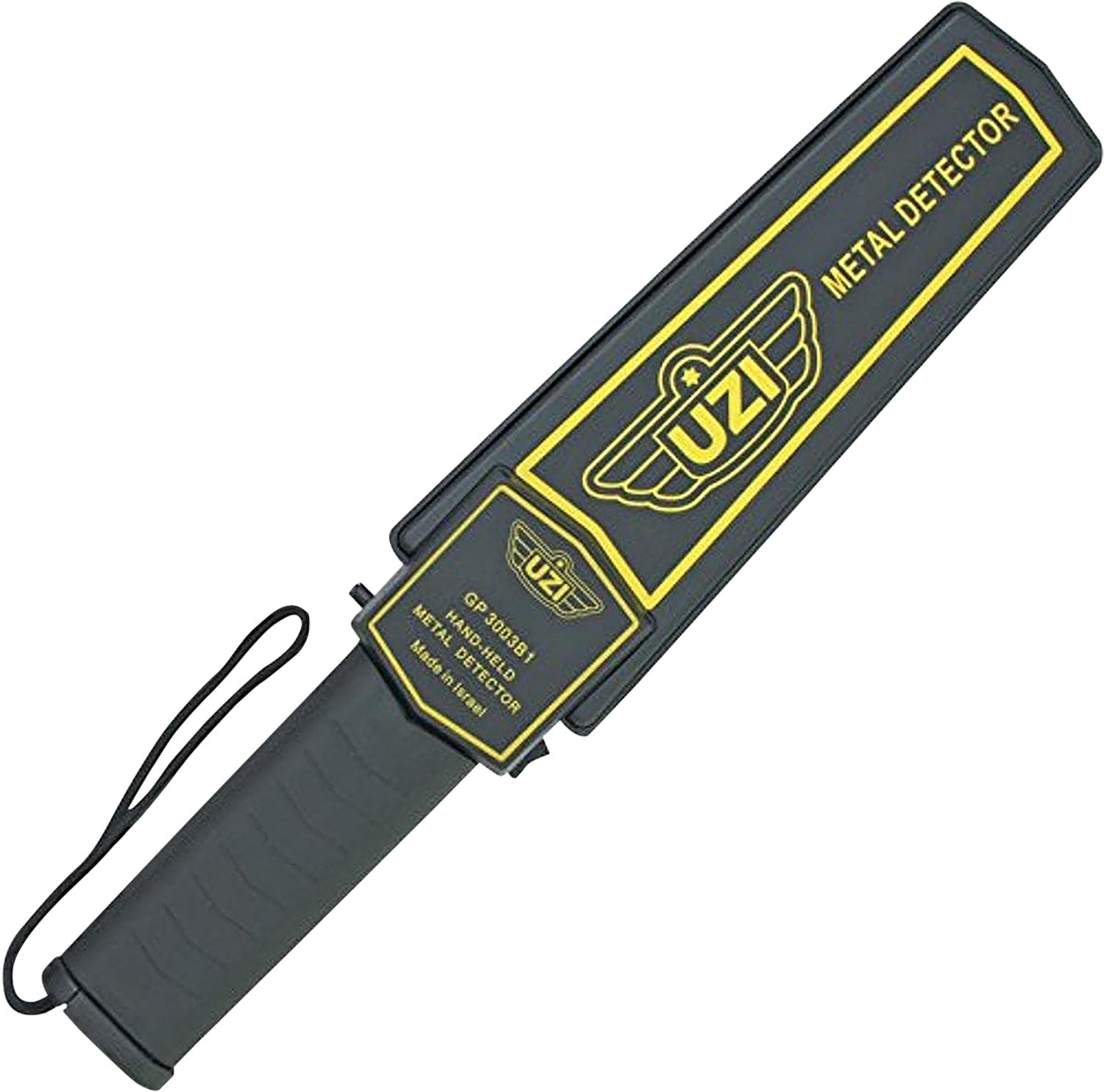 Uzi UZIHHSC1 Handheld Metal Detector Black Yellow ABS Plastic LED Indicator