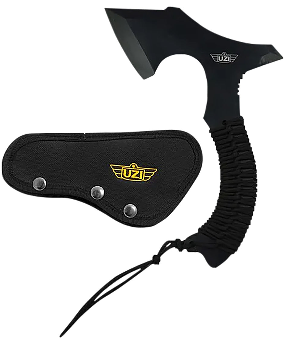 Uzi UZKAXE5 12.20" Throwing Axe 7" Plain Stainless Steel Blade Full Tang with Paracord Handle and Kydex Sheath