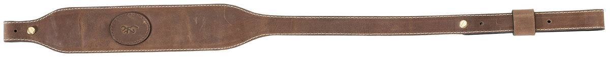 Browning Crazy Horse Santa Fe Brown Leather Adjustable Rifle Sling with Suede Backing