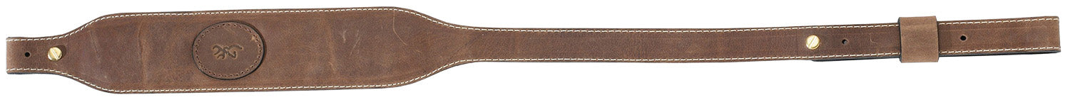 Browning Crazy Horse Santa Fe Brown Leather Adjustable Rifle Sling with Suede Backing