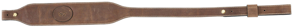 Browning Crazy Horse Santa Fe Brown Leather Adjustable Rifle Sling with Suede Backing