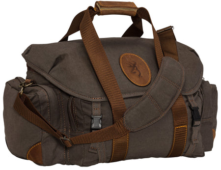 Browning 121388691 Lona Canvas Leather Range Bag Flint/Brown Gear Organizer
