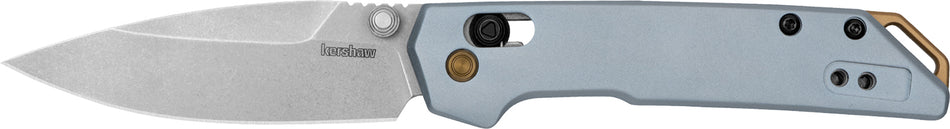 Kershaw 2051 Iridium EDC Mini 3" Folder Spear Point D2 Blade, Ice Blue Aluminum Handle with KVT Bearings