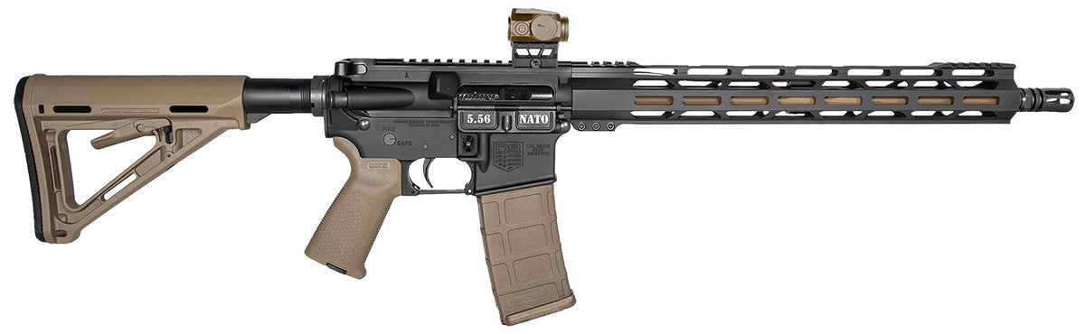 Diamondback DB15 5.56 16" Rifle - Black/FDE with Viridian Laser, M-Lok Handguard, 30-Round Capacity
