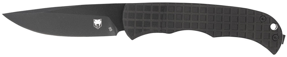 CobraTec Knives Cyclone 3" Flip Open Hidden Release Black TiCN D2 Blade, Black 6061-T6 Aluminum Frag Handle