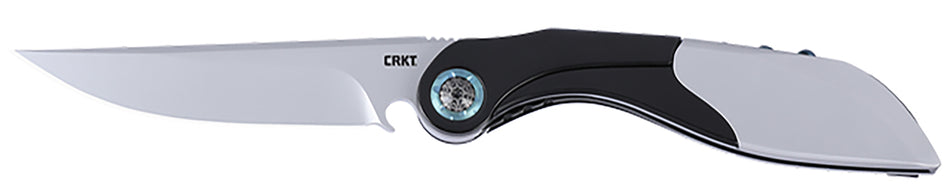 CRKT Nucleus 5702 3.19" Bead Blasted 12C27 Sandvik Steel Frame Lock Folder, Black/Red G10 and Stainless Handle