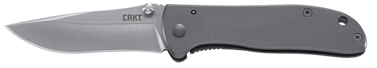 CRKT Drifter 6450S 2.88" Drop Point Satin 8Cr14MoV Stainless Steel EDC Folder, Silver Stainless Handle