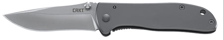 CRKT Drifter 6450S 2.88" Drop Point Satin 8Cr14MoV Stainless Steel EDC Folder, Silver Stainless Handle