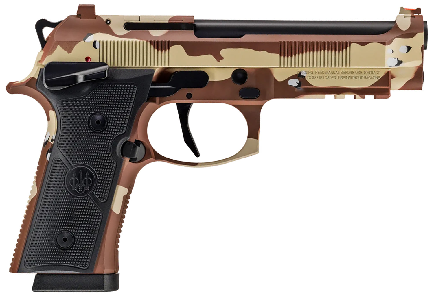 Beretta 92XI SAO 9mm Pistol, 4.7" Barrel, 15-Round Capacity, Cerakote Charcoal/Camo Finish