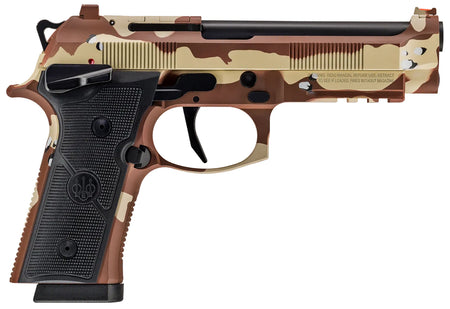 Beretta 92XI SAO 9mm Pistol, 4.7" Barrel, 15-Round Capacity, Cerakote Charcoal/Camo Finish