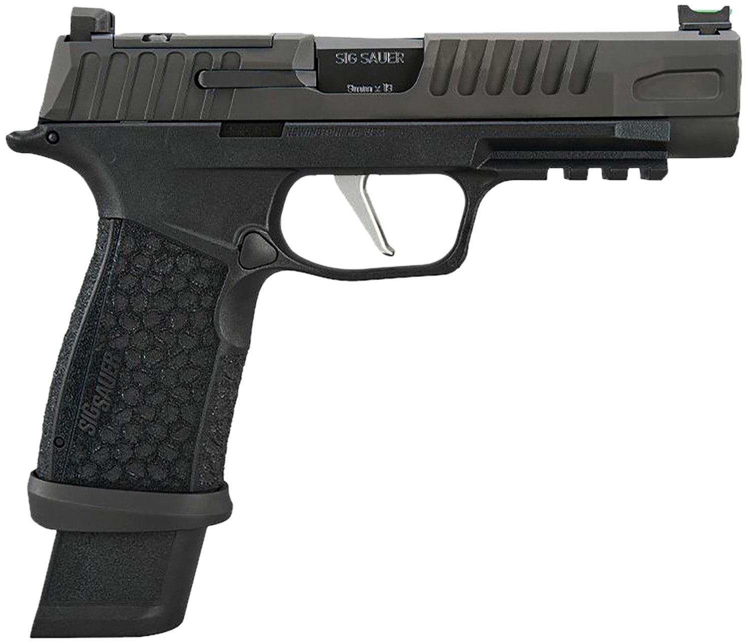 Sig Sauer 365XF9BFO P365 Fuse Compact Frame 9mm Luger 17+1/21+1 4.30" Black Carbon Steel Barrel, Black Nitron Optic Ready/Serrated Stainless Steel & Frame w/Beavertail & Picatinny Rail, Black LXG Grip