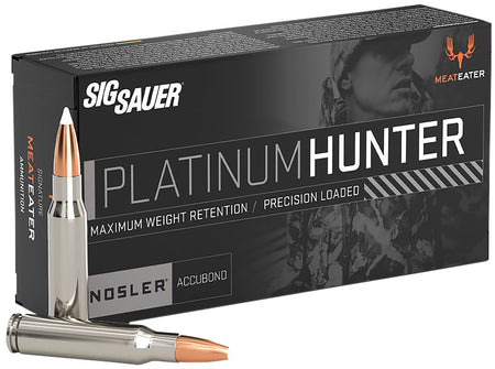 Sig Sauer 7mm Remington Mag Rifle Ammo Platinum Hunter Nosler AccuBond Bonded Polymer Tip PolyTip 160 grain 