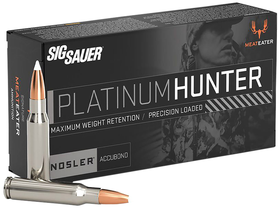 Sig Sauer 7mm Remington Mag Rifle Ammo Platinum Hunter Nosler AccuBond Bonded Polymer Tip PolyTip 160 grain 