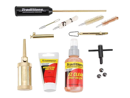 Traditions 44 Cal Revolver Sportsman Cleaning Kit Nylon Bristles (A5120)