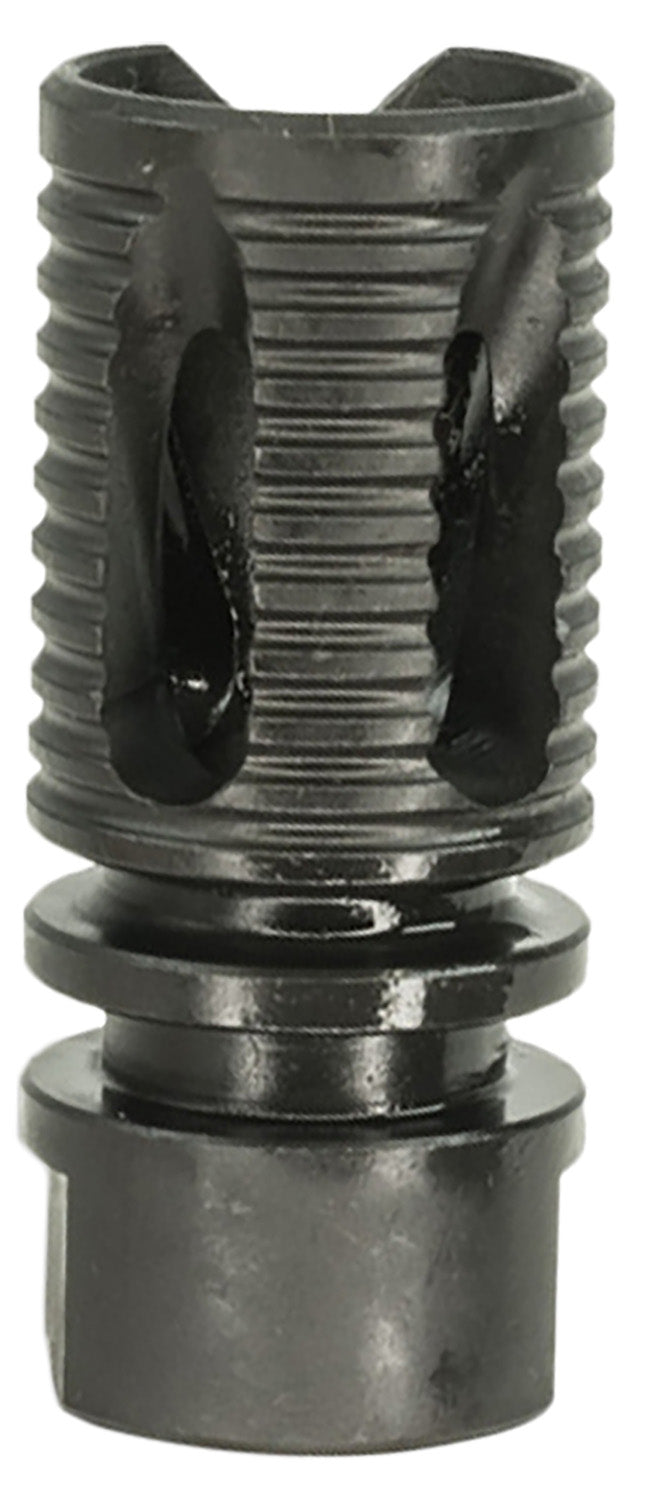 Lead & Steel SAW Style Flash Hider 1/2"-28 tpi Black Closed Tine 4140 Steel