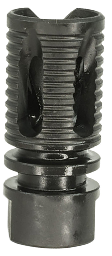 Lead & Steel SAW Style Flash Hider 1/2"-28 tpi Black Closed Tine 4140 Steel