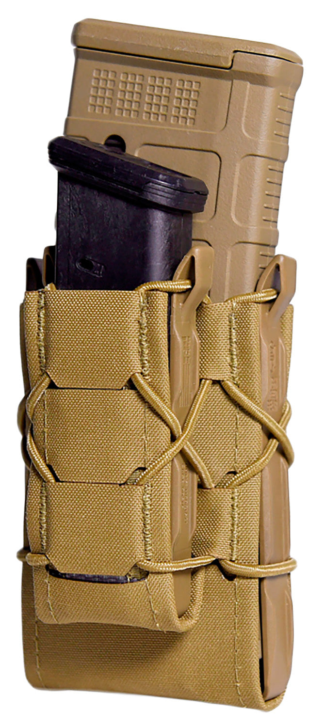 HSGI 24DD00CB Gen 2 Double Decker TACO Coyote Brown Nylon Laminate MOLLE Rifle & Pistol Mag Pouch
