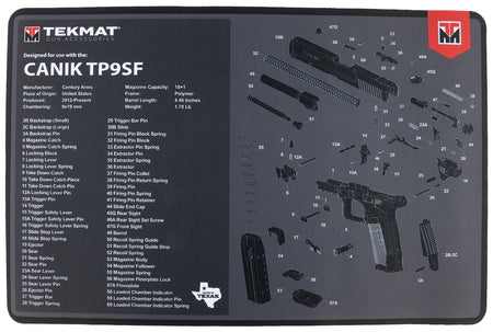 TekMat TEKR17CANIKTP9SF Canik TP9SF Printed Gun Cleaning Mat 11"x17"