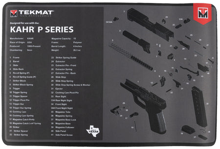 TekMat TEKR17KAHRPSRS KAHR Parts Diagram Gun Cleaning Mat 11"x17"