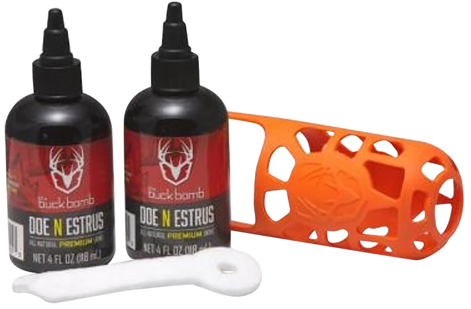 The Buck Bomb Rut Kit Doe N Estrus Liquid Scent with Scent Wicks 4oz