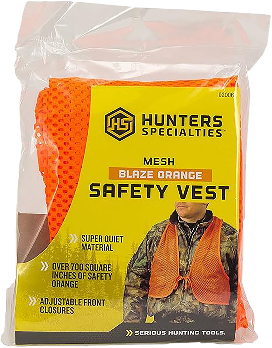 Hunters Specialties HS02006 Blaze Orange Mesh Safety Vest One Size