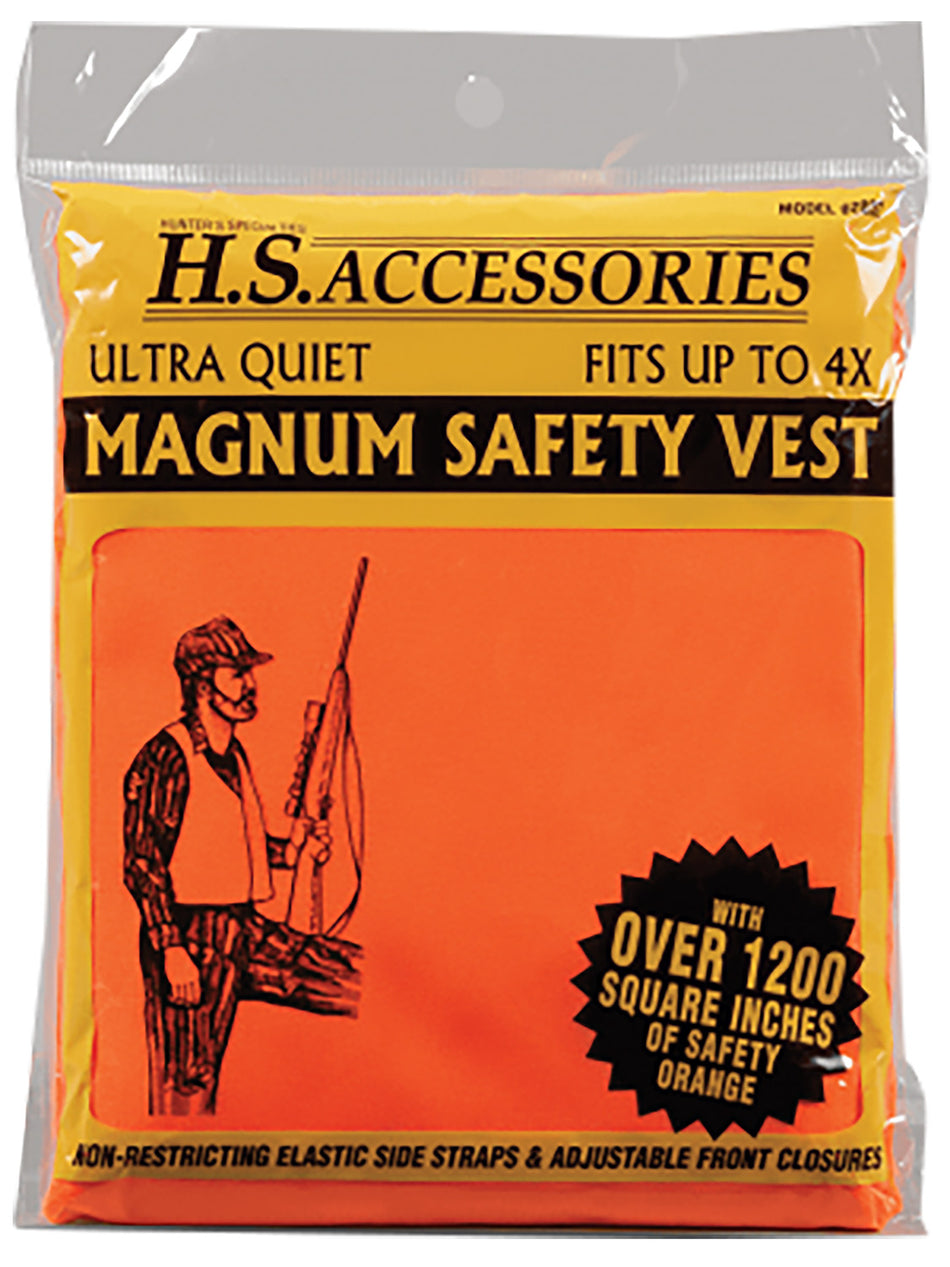 Hunters Specialties HS02002 Blaze Orange Magnum Safety Vest Up to 4XL