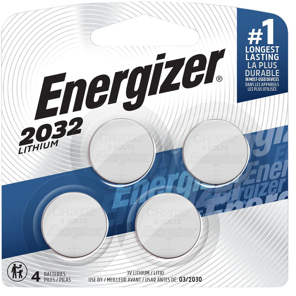 Energizer CR2032 Lithium Battery 3.0V 235mAh 2032BP4C3 4-Pack