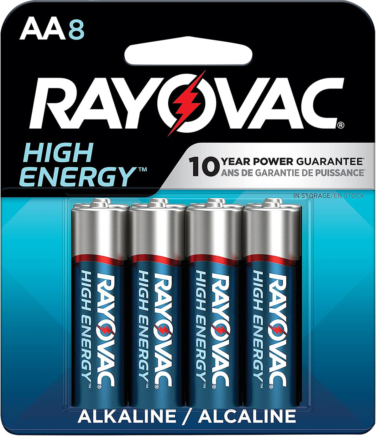 Rayovac 8158T03 AA Batteries 1.5 Volts 2700mAh Alkaline 8-Pack