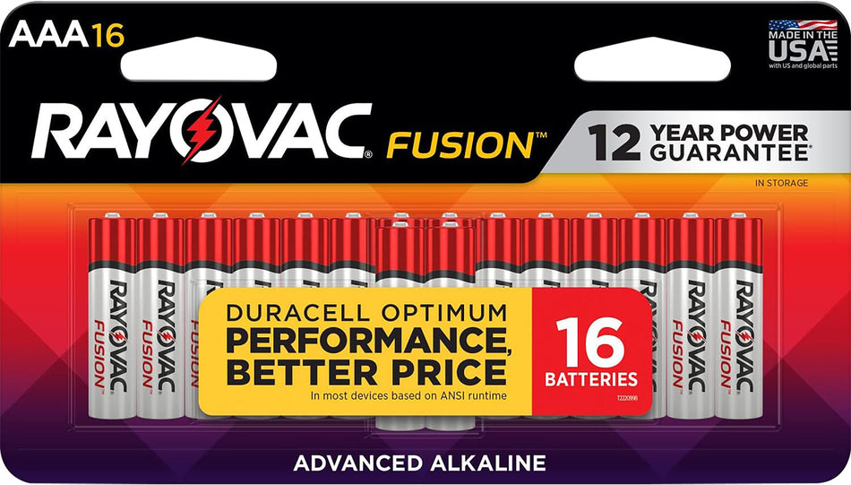 Rayovac AAA High Energy Alkaline Battery Pack 1.5 Volts 16 Count