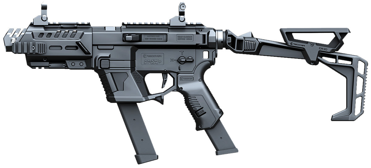 Recover Tactical PIXPBFST01 P-IX Plus Basic PG9 Black Folding Stock with Metal Front Guard