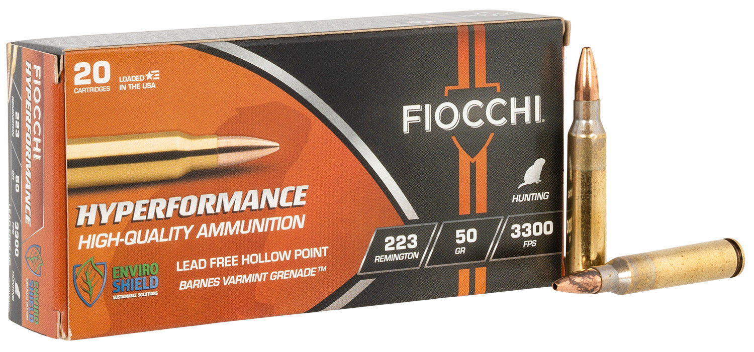 Fiocchi .223 Remington Rifle Ammo  Jacketed Hollow Point JHP 50 grain 