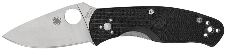 Spyderco Persistence Lightweight C136PBK Folding Knife, 2.75" 8Cr13MoV Satin Blade, Black FRN Bi-Directional Texture Handle