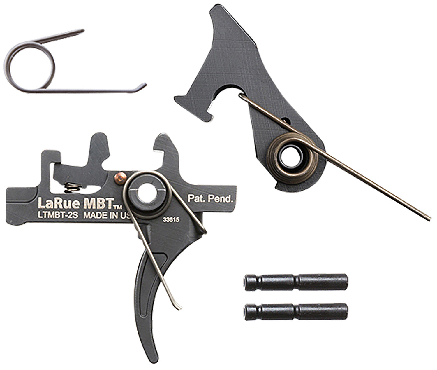 LaRue Tactical LTMBT2S MBT-2S Curved Two-Stage Trigger Black AR10/AR15