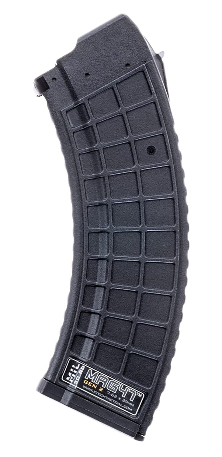 Xtech Tactical XTT1152BLKMIL AK-47 Gen2 Military Waffle 7.62x39mm 30rd Black Stainless Steel Magazine