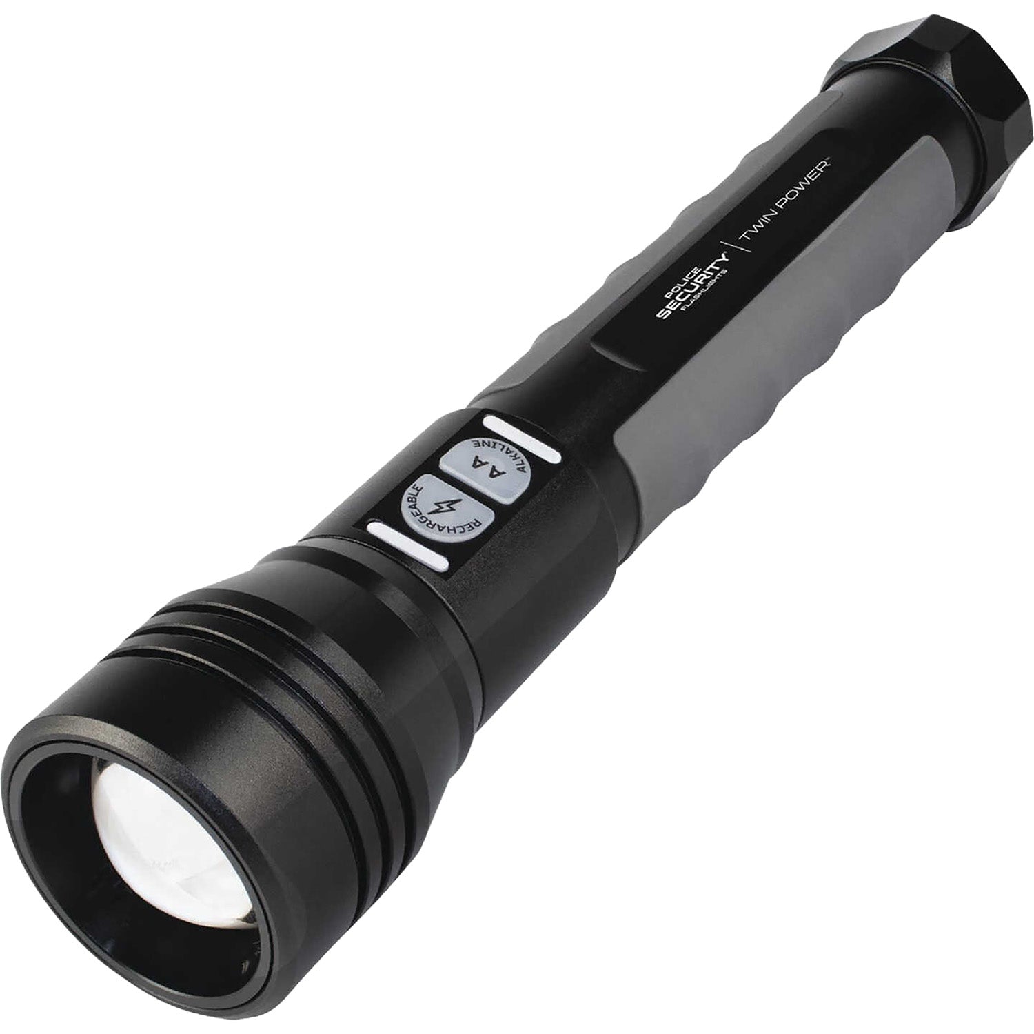 Lb Marketing 97715 Twin Power Flashlight Black 2000/600 Lumens White LED Rechargeable
