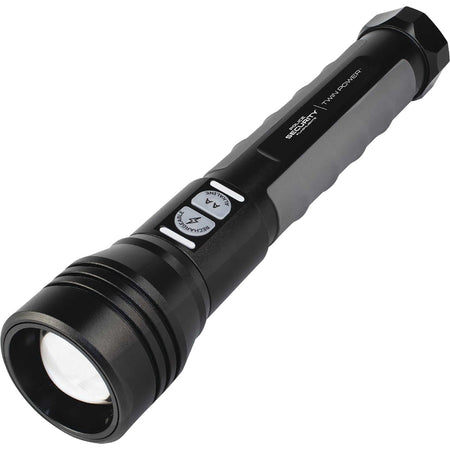 Lb Marketing 97715 Twin Power Flashlight Black 2000/600 Lumens White LED Rechargeable