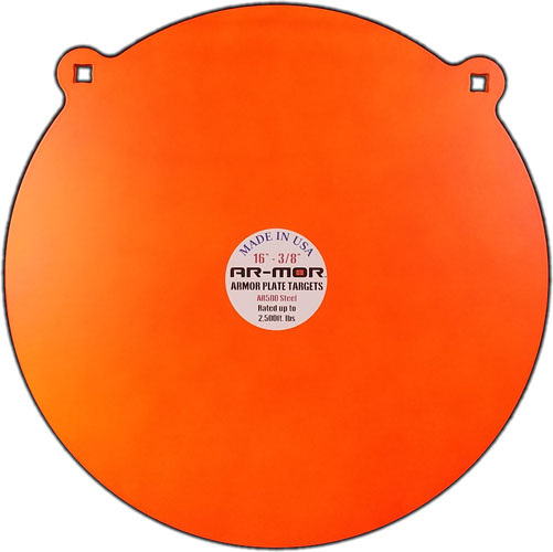 AR-MOR 16 Inch Orange Round AR500 Steel Gong Target 3/8" Thick