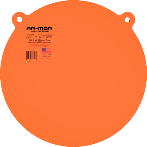 AR-MOR 16 Inch Orange Round MIL41600 Steel Gong Target 7/16" Thick